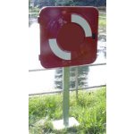 Rettungsringgehäuse Standgehäuse Leer, Pfosten Verzinkt, Mit Bodenplatte