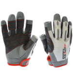 MOTIVEX® Professional Segelhandschuhe weiß/rot Rückseite Elasthan, beschichtete Handflächen, 2 Finger geschnitten, verstärkte Finger, Größen M