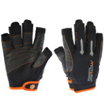 MOTIVEX® Professional Segelhandschuhe schwarz/orange Rückseite Elasthan, beschichtete Handflächen, alle Finger geschnitten, verstärkte Finger, Größe M